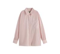 Scotch & Soda Striped Girlfriend Poplin Shirt Shirting Pink/ Charcoal Stri size 38 | Button-Down Shirts Outlet | Women | Pink 38