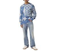 Scotch & Soda Textured Jacquard Crew Neck, Diamond Blue AOP 420, XL