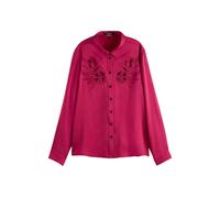 Scotch & Soda The Jo - Embroidered Regular Fit Shirt In Silk Cherry Pie size 36 | Button-Down Shirts Outlet | Women 36