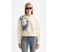 Scotch & Soda Womens Washed Artwork Loose Fit Sweater Sweatshirt, Eggnog U137, M UK