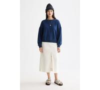 Scotch & Soda Washed Indigo Crew Neck Sweatshirt With Balloon Sleeves