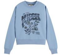 Scotch & Soda Chest Artwork Relaxed Sweatshirt Faded Denim size M | Sweaters Outlet | Women | Blue M
