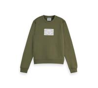 Scotch & Soda Women's Chest Artwork Regular Sweatshirt, Washed Military, S