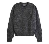 Scotch & Soda Womens Core Fuzzy Crew Neck Pullover Sweater, Charcoal Melange 030, M UK
