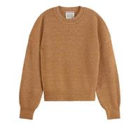 Scotch & Soda Womens Core Fuzzy Crew Neck Pullover Sweater, Tobacco Melange 210, XL UK