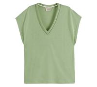 Scotch & Soda Women's Cotton Linen V-Neck T-Shirt, Pistachio, L