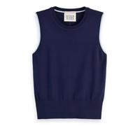 Scotch & Soda Women's Crew Neck Relaxed Knitted Tank Sweater Vest, Navy, L