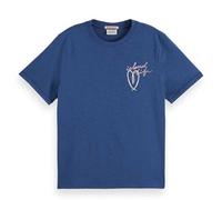 Scotch & Soda Women's Embroidered Artwork Regular fit T-Shirt, Atlantic Blue, L