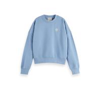 Scotch & Soda Womens Embroidered Logo Relaxed Fit Sweatshirt, Faded Denim V441, S UK