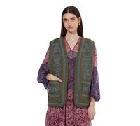 Scotch & Soda Women's Floral Embroidered Gilet Vest, Classic Green 352,