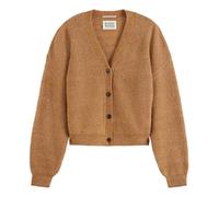 Scotch & Soda Women's Fuzzy Relaxed-Fit Cardigan Sweater, Tobacco Melange, S