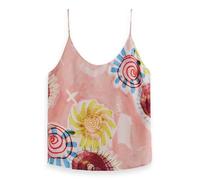 Scotch & Soda Womens Jersey Woven Tank Top, Abstract Sun Pink, 16 UK