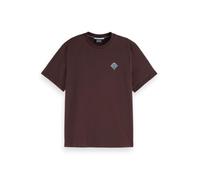 Scotch & Soda Womens Left Chest Artwork T-Shirt, Chocolate U290, M UK