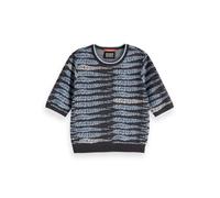 Scotch & Soda Womens Lurex Jacquard Knitted Tee Sweater, Charcoal A U078, S UK