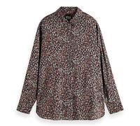 Scotch & Soda Women's Oversized Shirt with Print Blouse, Creatures of The Night Field Green 6383, 10