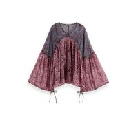 Scotch & Soda Women's Printed Fil Coupe Top T-Shirt, Blue Mountain Paisley Mix, 12