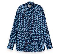 Scotch & Soda Women's Printed Relaxed fit Shirt, House of Mirrors Blue, 12