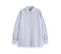 Scotch & Soda Women's CORE Girlfriend Oxford Shirt, White and Blue Stripe, 8
