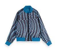 Scotch & Soda Women's Reversible Printed Bomber Bomber, House Of Mirrors Blue/Black 428,