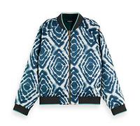 Scotch & Soda Women's Reversiible Bomber Jacket, Disco tie dye Bottle Green, M