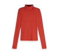 Scotch & Soda Women's Roll up Neck Ls T-Shirt, Ketchup, M