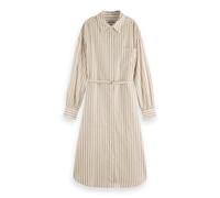 Scotch & Soda Women's Striped Midi Shirt Casual Dress, Desert Sand Stripe with Lurex, 14