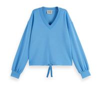 Scotch & Soda Women's V-Neck Modal Sweatshirt, aqua blue, XS