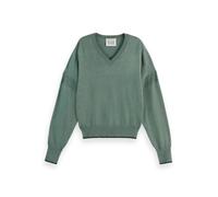 Scotch & Soda Women's V-Neck Relaxed Pullover Sweater, Park Green Melange, L