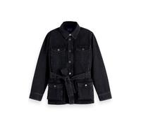 Scotch & Soda Worked Out Black Cargo Denim Jacket With Belt City Buzz size S | Denim Jackets Outlet | Women | Black S