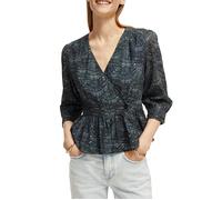 Scotch & Soda Wrap Top Feather Bottle Green size 40 | Blouses Outlet | Women | Green 40