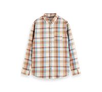 Scotch & Soda Yarn Dye Check Roll Up Shirt Brown Check size M | Casual Shirts Outlet | Men | Brown M
