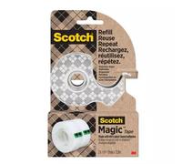Scotch Stainless Steel Tape Dispenser With 2 Rolls of Scotch Magic Tape 19mm x 13.9m Made With 66% Plant Based Adhesive - 7100334048