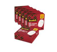 Scotch Super-Hold Tape, 6 Rolls, 19 mm x 25.4 m - 50% More Sticking Power Compared to Scotch Crystal Tape, Clear