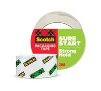 Scotch Sure Start Packing Tape, Clear, Quiet Unwind and Easy Start, 1.88 in. x 54.6 yd., 1 Tape Roll