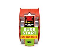 Scotch Sure Start Shipping Packaging Tape, 1.88" x 22.2 yd, Designed for Packing, Shipping and Mailing, Quiet Unwind, No Splitting or Tearing, 1.5" Core, Clear, 1 Dispensered Roll (145)
