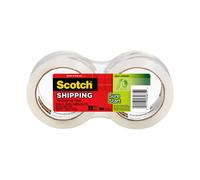 Scotch Sure Start Shipping Packaging Tape 1.88"""" x 54.6 yd Designed for Packing Shipping and Mailing Quiet Unwind No Splitting or Tearing 3"""" C