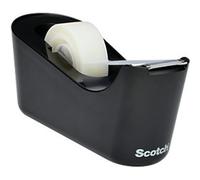 Scotch Tape Dispenser Set Black with 1 Roll of Scotch Magic C-18 Adhesive Invisible Tape 19 mm (W) x 33 m (L)