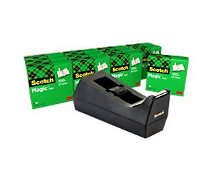 Scotch Tape Dispenser Set Scotch Magic 3M25910 Black 19 mm (W) x 33 m (L) Pack of 12