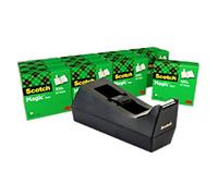 Scotch Tape Dispenser Set Scotch Magic 3M25910 Black 19 mm (W) x 33 m (L) Small Core Pack of 12