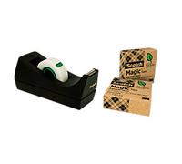 Scotch Magic Tape Dispenser Set C38 Black 19 mm x 0.033 m Small Core Plastic