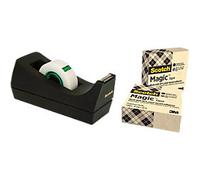 Scotch Tape Dispenser Set Scotch Magic C38 Black 19 mm (W) x 33 m (L) Pack of 3