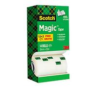 Scotch Tape Scotch Magic 810 Transparent 19 mm (W) x 33 m (L) PP (Polypropylene) Pack of 14