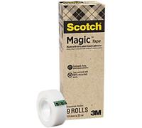 Scotch Tape Scotch Magic Transparent 19 mm (W) x 33 m (L) PP (Polypropylene) Pack of 9