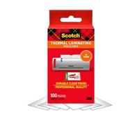 Scotch Thermal Laminating Pouches, 2.4 x 4.2-Inches, ID Badge without Clip, 100-Pouches (TP5852-100)