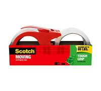 Scotch Tough Grip Moving Packaging Tape with Dispenser, 2 ct. 1.88 in x 38.2 y (3500S-2-1RD)