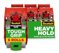 Scotch Tough Grip Moving Packaging Tape with Dispenser, 6 ct. 1.88 in x 22.2 y (150-6)