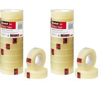 Scotch Transparent Tape 508-10 Rolls - 15 mm x 33 m - General Purpose Clear Tape for School, Home and Office (Pack of 2)