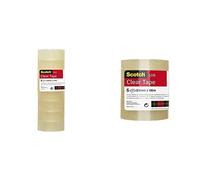 Scotch Transparent Tape 508-8 Rolls - 19 mm x 33 m - General Purpose Clear Tape for School, Home and Office & Clear Tape, Pack of 6 Rolls, 25 mm x 66 m
