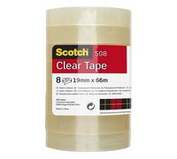 Scotch Transparent Tape 508 - 8 Rolls - 19 mm x 66 m - General Purpose Clear Tap