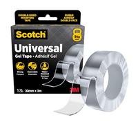 Scotch Universal Gel Tape, 30mm x 3m - Double-Sided for Multi-purpose & Heavy Duty Applications, Removable Nano Mounting Tape, Clear, Water-Resistant, Holds up to 9 kg